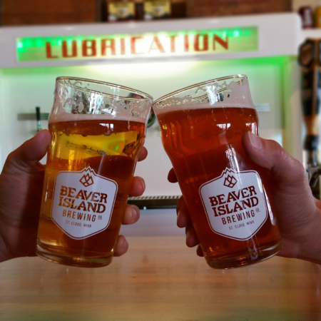 Beaver Island Brewing Taproom cheers